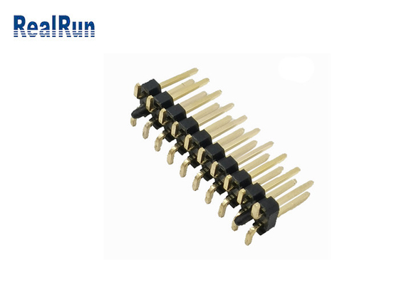 Siyah 2.54 Mm Başlık Konektörü PA6T 2 Sıralı SMD Kare Pin Erkek Fiş