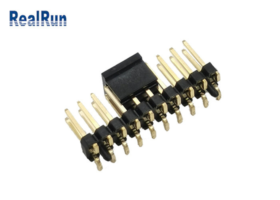 Siyah 2.54 Mm Başlık Konektörü PA6T 2 Sıralı SMD Kare Pin Erkek Fiş