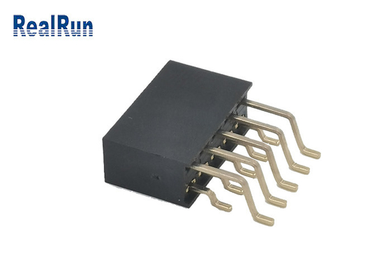 2.54mm Dişi Başlık Soketi 2 Sıralı PA6T 2x5P Sağ Açı SMT Altın Konnektör