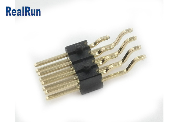 Dik Açı SMT Pin Başlığı 2x4P Pirinç Altın Konnektör, Post Pcb Erkek Kurulu 1.27 Pitch