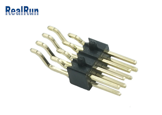 Dik Açı SMT Pin Başlığı 2x4P Pirinç Altın Konnektör, Post Pcb Erkek Kurulu 1.27 Pitch