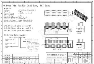 2x15 30 Pin Başlık Konektörü Çift Sıralı SMT Tip 0.8 Mm Pitch Bağlayıcı