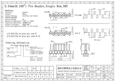 PA6T SMT Pin Başlık Konektörü DC 500V Delikten Geçiş UL 94V-0