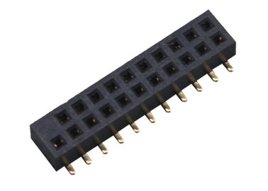 İki Sıra 22 Pin Dişi Başlık Konektörü 1.27mm Pitch SMT Tipi Siyah Renk