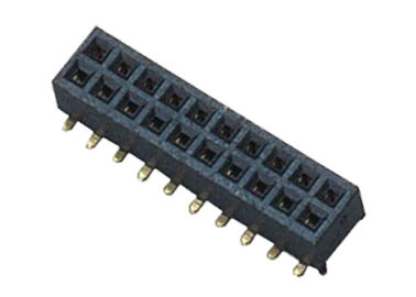 İki Sıra 22 Pin Dişi Başlık Konektörü 1.27mm Pitch SMT Tipi Siyah Renk