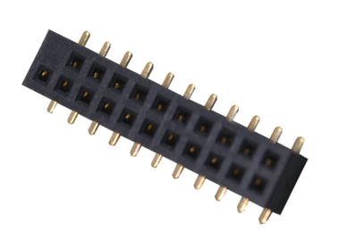 İki Sıra 22 Pin Dişi Başlık Konektörü 1.27mm Pitch SMT Tipi Siyah Renk