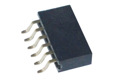 Tek / Çift Sıra Kadın Başlığı 1.27mm 6 Pimli Konnektör Yatay SMT Tipi