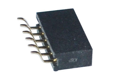 Tek / Çift Sıra Kadın Başlığı 1.27mm 6 Pimli Konnektör Yatay SMT Tipi