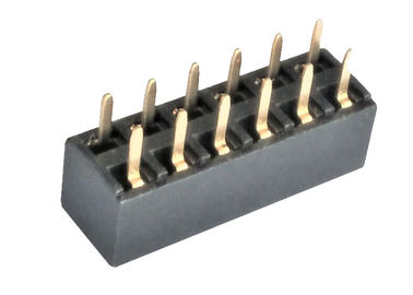 Çift Sıra Dişi Başlık Konnektörü 2.54mm 180 Derece PA9T Altın Flaş