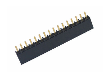 16 Pin Yuvarlak Dişi Pin Başlığı 2.54mm Pitch Tek Sıra Düz Tip Siyah