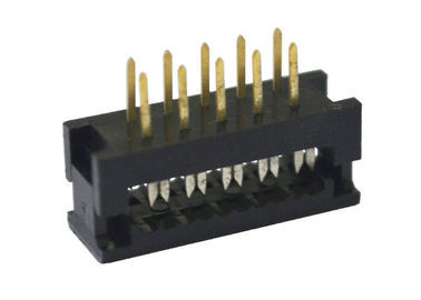 Erkek Başlık 10 Pin Idc Dişi Konnektör Altın / Kalay Kaplama Kontak Malzemeleri