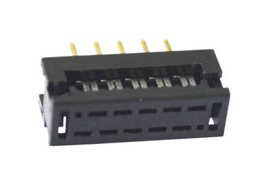 Erkek Başlık 10 Pin Idc Dişi Konnektör Altın / Kalay Kaplama Kontak Malzemeleri