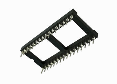 Pirinç Soket IC 16 Pin 180 ° İki Sıralı 2.54mm Pitch 7.62 Kart Kenarı Konektörü