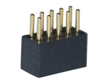 Düz Siyah Yuvarlak Kadın Pin Header Konnektör 1.27mm Çift Sıralı 180 Derece