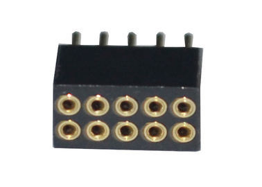 Düz Siyah Yuvarlak Kadın Pin Header Konnektör 1.27mm Çift Sıralı 180 Derece