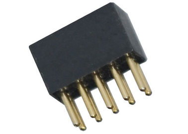 Düz Siyah Yuvarlak Kadın Pin Header Konnektör 1.27mm Çift Sıralı 180 Derece