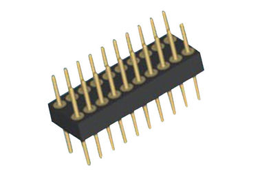 180 Derece Pin Header Konnektör 2.54mm Pitch PA9T Siyah İki Sıralı DIP Tip