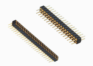 Pcb Konnektörler DIP Erkek Yuvarlak Kadın Pin Header 2.0mm Pitch Çift Sıra Pirinç İletişim Malzemesi