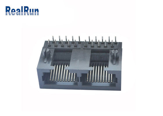10P10C RJ45 Sağ PCB Modüler Jak PBT Rj45 Dişi Konnektör