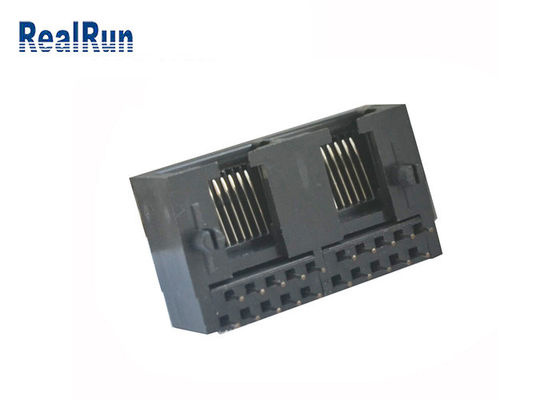 10P10C RJ45 Sağ PCB Modüler Jak PBT Rj45 Dişi Konnektör