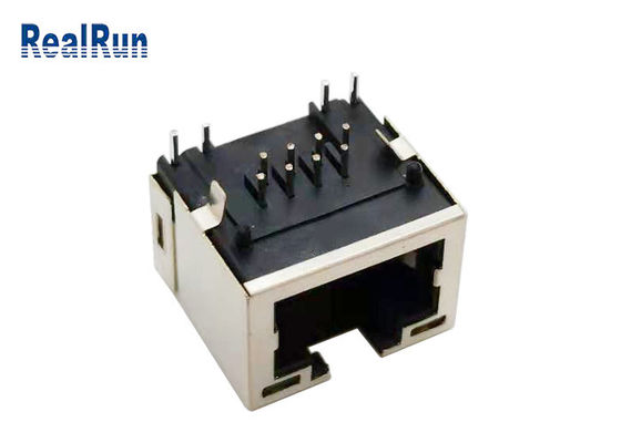 PA46 1 Bağlantı Noktalı Rj45 Modüler Jak RJ45 PCB Konektörü Bakır Alaşımlı