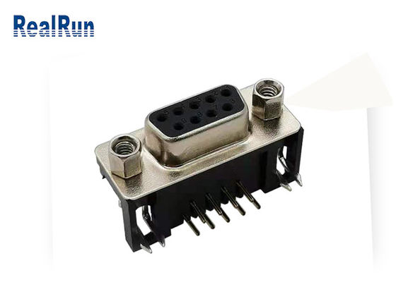 Sağ Açı 1000VAC PBT İzolatör D Alt Konektör VGA DR 9 Pin