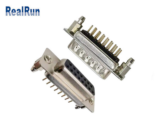 Düz DP 15 Pin PCB 1000VAC D SUB Konnektör Erkek Dişi PBT