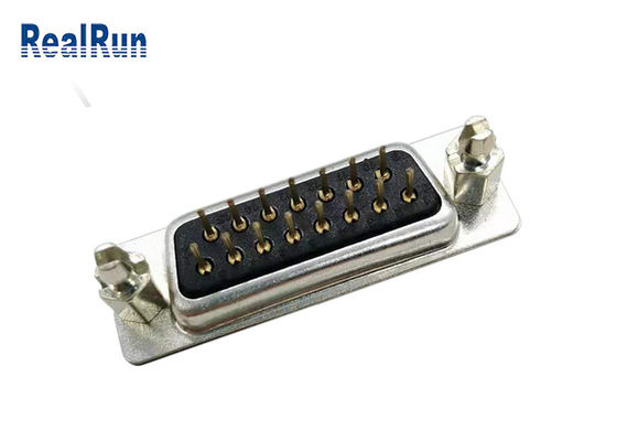 Düz DP 15 Pin PCB 1000VAC D SUB Konnektör Erkek Dişi PBT