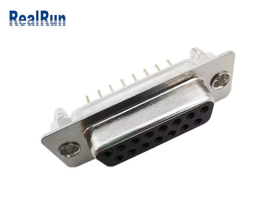Düz DP 15 Pin PCB 1000VAC D SUB Konnektör Erkek Dişi PBT