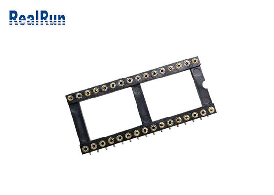 1.778mm SMT Yuvarlak Delikler Ic Soket Konnektör 32 Pinli PPS UL94V-0
