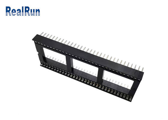 PCB 64P 1.778mm Ic Metin Soket Konnektör DIP PBT UL94V-0 Fosfor Bronz