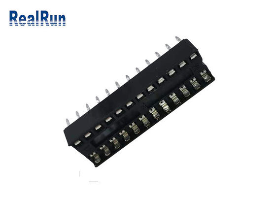 1000VAC 2.54mm IC Soket Konnektör 24P Başlık Kare Delikler PBT UL94V-0