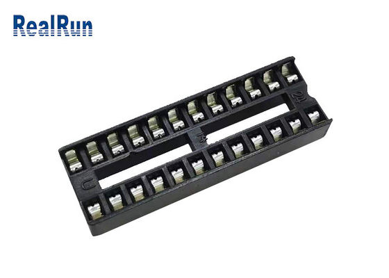 1000VAC 2.54mm IC Soket Konnektör 24P Başlık Kare Delikler PBT UL94V-0