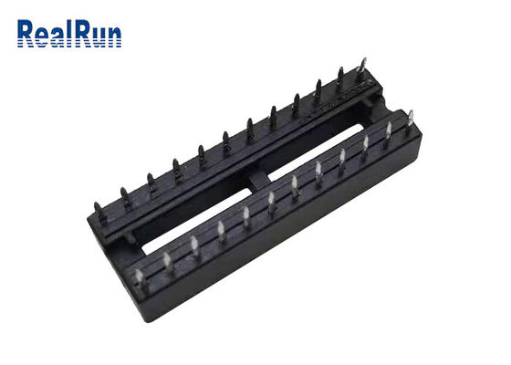 1000VAC 2.54mm IC Soket Konnektör 24P Başlık Kare Delikler PBT UL94V-0