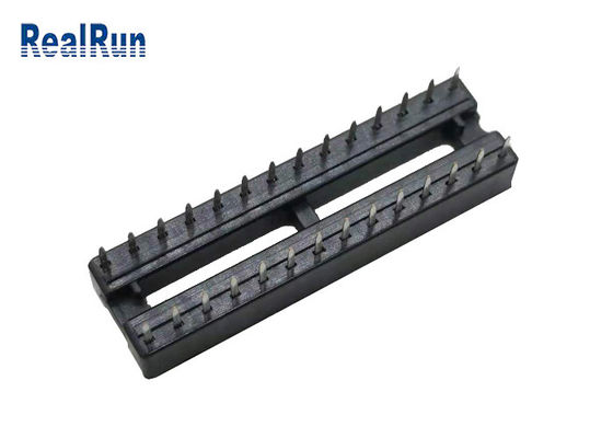 28P 2.54mm Dip 7.62 PBT Kare IC Soket Merkez Çubuğu ile Altın Sn Kaplama