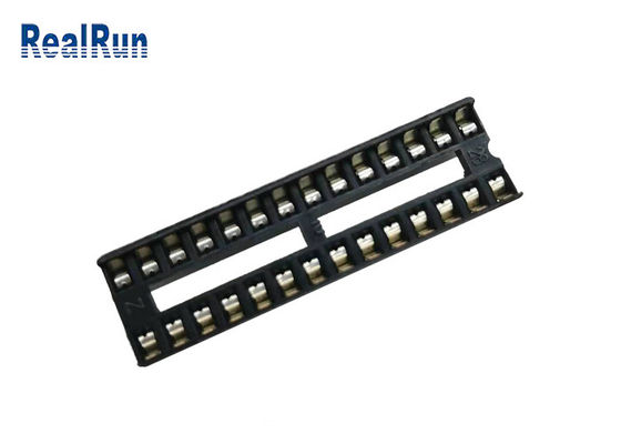28P 2.54mm Dip 7.62 PBT Kare IC Soket Merkez Çubuğu ile Altın Sn Kaplama