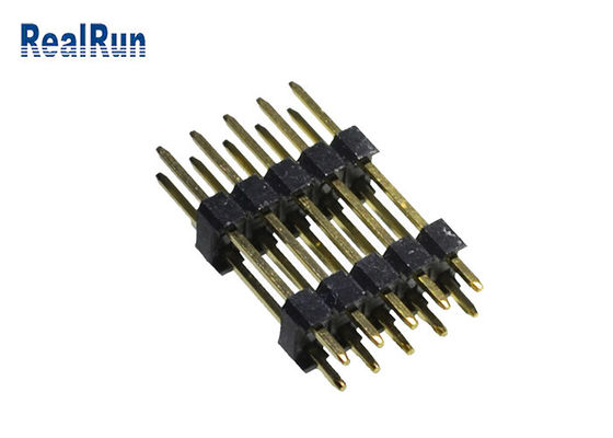 0.75A PBT Pin Başlığı Connecto UL94V-0 Pirinç Çift Sıra 2.54mm SGS