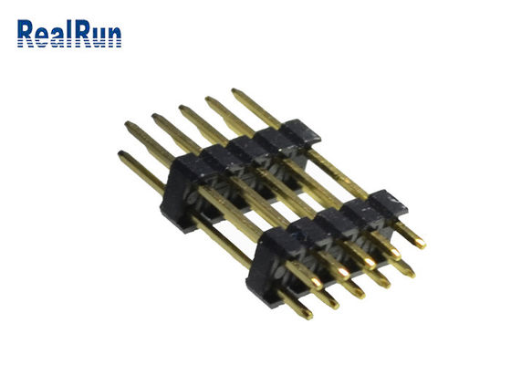 0.75A PBT Pin Başlığı Connecto UL94V-0 Pirinç Çift Sıra 2.54mm SGS