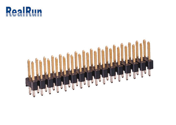Pirinç PA6T 180° Düz Pin Başlık Konnektör 2.54mm UL94V-0 Çift Sıra