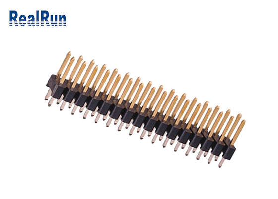 Pirinç PA6T 180° Düz Pin Başlık Konnektör 2.54mm UL94V-0 Çift Sıra