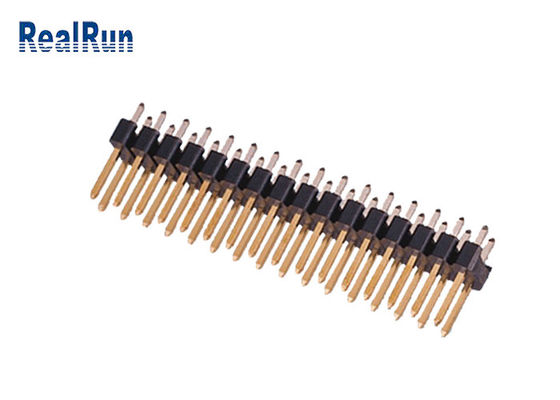 Pirinç PA6T 180° Düz Pin Başlık Konnektör 2.54mm UL94V-0 Çift Sıra