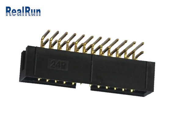 Pirinç PA6T Kutu Başlık Konektörü UL94V-0 PBT R/A 24 Pin DC3A LCP