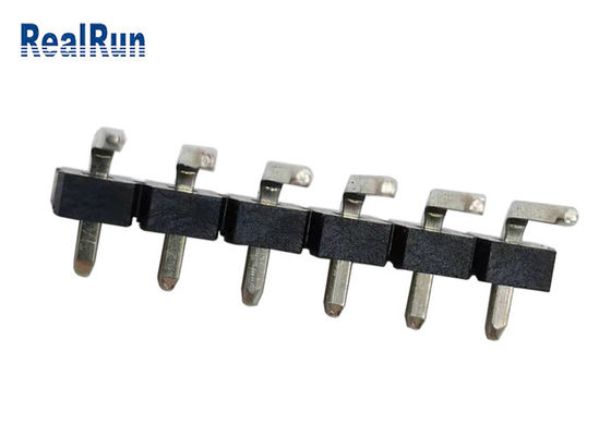 Siyah 7A LCP Pirinç Pcb Başlık Konektörü 90 Derece Bükme PA6T İzolatör