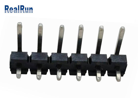 Siyah 7A LCP Pirinç Pcb Başlık Konektörü 90 Derece Bükme PA6T İzolatör