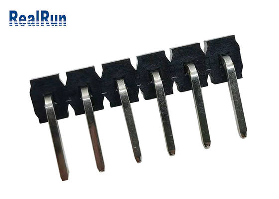 Siyah 7A LCP Pirinç Pcb Başlık Konektörü 90 Derece Bükme PA6T İzolatör