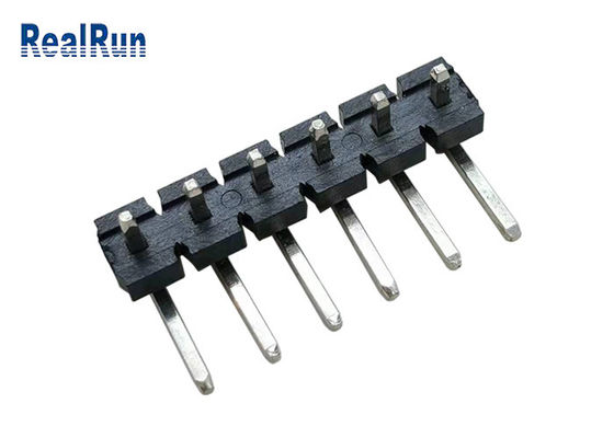 Siyah 7A LCP Pirinç Pcb Başlık Konektörü 90 Derece Bükme PA6T İzolatör