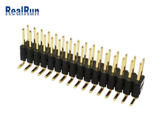 PA6T GF Pin Başlık Konektörü LCP PBT Çift Sıra H5.0 LCM LED için Dikey SMT