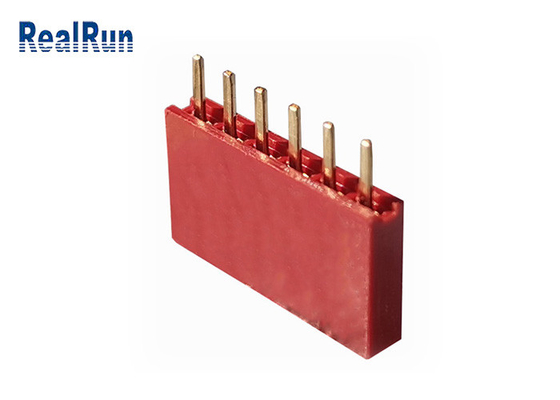 PA6T PBT Dişi Başlık Konektörü DC500V 1×6P Dip LCP Pirinç