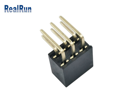 PA6T DIP Dişi Başlık Konektörü Y Terminali H8.5 Altın Flaş 2*3 Pin 1.5A