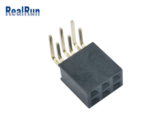 PA6T DIP Dişi Başlık Konektörü Y Terminali H8.5 Altın Flaş 2*3 Pin 1.5A